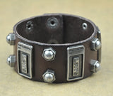 Summer style Men Woman Bracelets Rock Punk Leather Rock Cool Metal Stud Clasp Genunine Wrist Watch Design Leather Bracelet