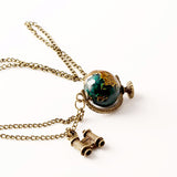 vintage New Fashion suspension Globe Telescope Ball necklaces & pendants Women Sweater Chain Gifts pendant 