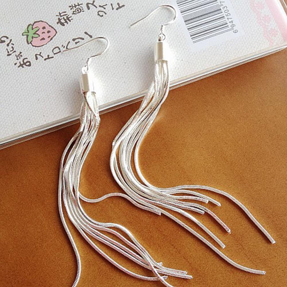Vintage long earings Silver Plated tassel earings high quality earings fashion jewelry for women