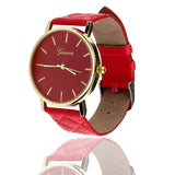 women Unisex Casual Geneva Pu Leather Quartz Wrist Watch Casual bracelet Dress Watches Geneva rose flower Wristwatches
