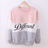 Winter newest style cotton hoodies letters Diffferent printed mix color casual sweatshirt women fleece sweatshirts