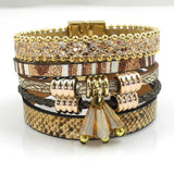 winter Leather bracelet 5 color 3 size snakeskin shape charm bracelets for women Christmas gift wrap bangles