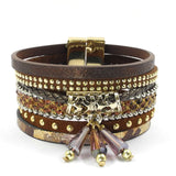 winter leather bracelet charm bracelets & bangles magnet buckle bracelet Bohemian bracelets for women manchette 