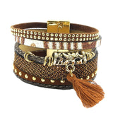 winter leather bracelet have 4 color charm bracelets Bohemian bracelets & bangles Christmas gift for women jewelry 