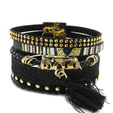 winter leather bracelet have 4 color charm bracelets Bohemian bracelets & bangles Christmas gift for women jewelry 