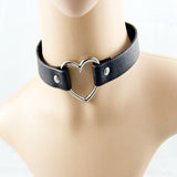 women Punk CHIC Rivet Handmade Chain PU Leather Heart Collar Choker Necklace fine jewelry lovely