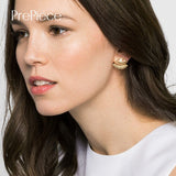 women alloy crystal eye ear jacket 3 colors paint black white stud earrings girls exquisite jewelry